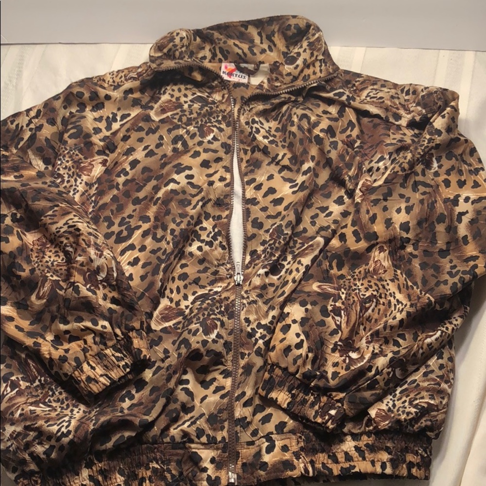 Vintage leopard cat print jacket
